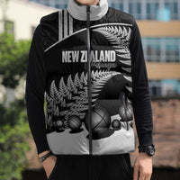 Custom New Zealand Silver Fern Petanque Sleeveless Puffer Jacket Aotearoa Maori Pattern LT14 - Polynesian Pride