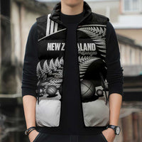 Custom New Zealand Silver Fern Petanque Sleeveless Puffer Jacket Aotearoa Maori Pattern LT14 - Polynesian Pride