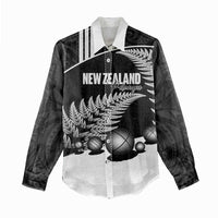 Custom New Zealand Silver Fern Petanque Women Casual Shirt Aotearoa Maori Pattern LT14 - Polynesian Pride