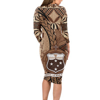 Samoa Siapo Long Sleeve Bodycon Dress Happy Independence Day Vintage Vibes