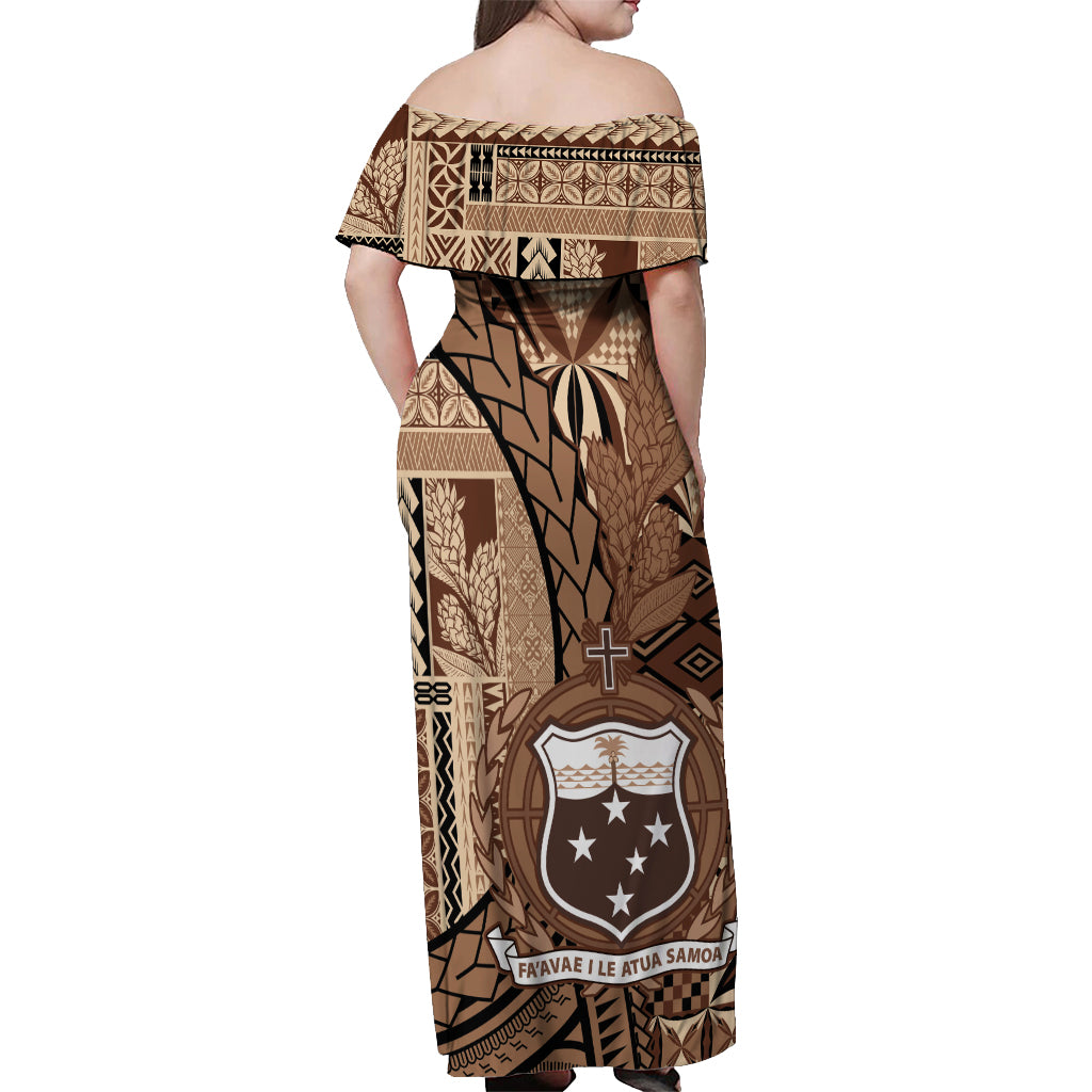 Samoa Siapo Off Shoulder Maxi Dress Happy Independence Day Vintage Vibes