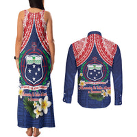 Samoan Independence Day Couples Matching Tank Maxi Dress and Long Sleeve Button Shirt Manuia Le Tutoatasi O Samoa