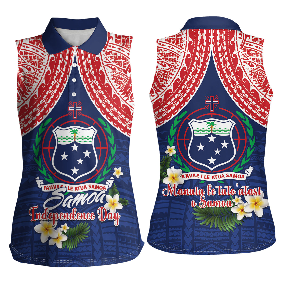 Samoan Independence Day Women Sleeveless Polo Shirt Manuia Le Tutoatasi O Samoa