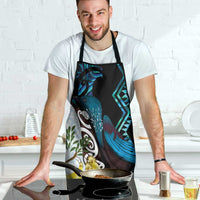 New Zealand Silver Fern Tui Bird Apron Maori Kowhai Paua Shell Taniko Motifs - Polynesian Pride