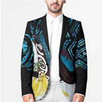 New Zealand Silver Fern Tui Bird Blazer Maori Kowhai Paua Shell Taniko Motifs LT14 - Polynesian Pride