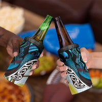 New Zealand Silver Fern Tui Bird 4 in 1 Can Cooler Tumbler Maori Kowhai Paua Shell Taniko Motifs LT14 - Polynesian Pride