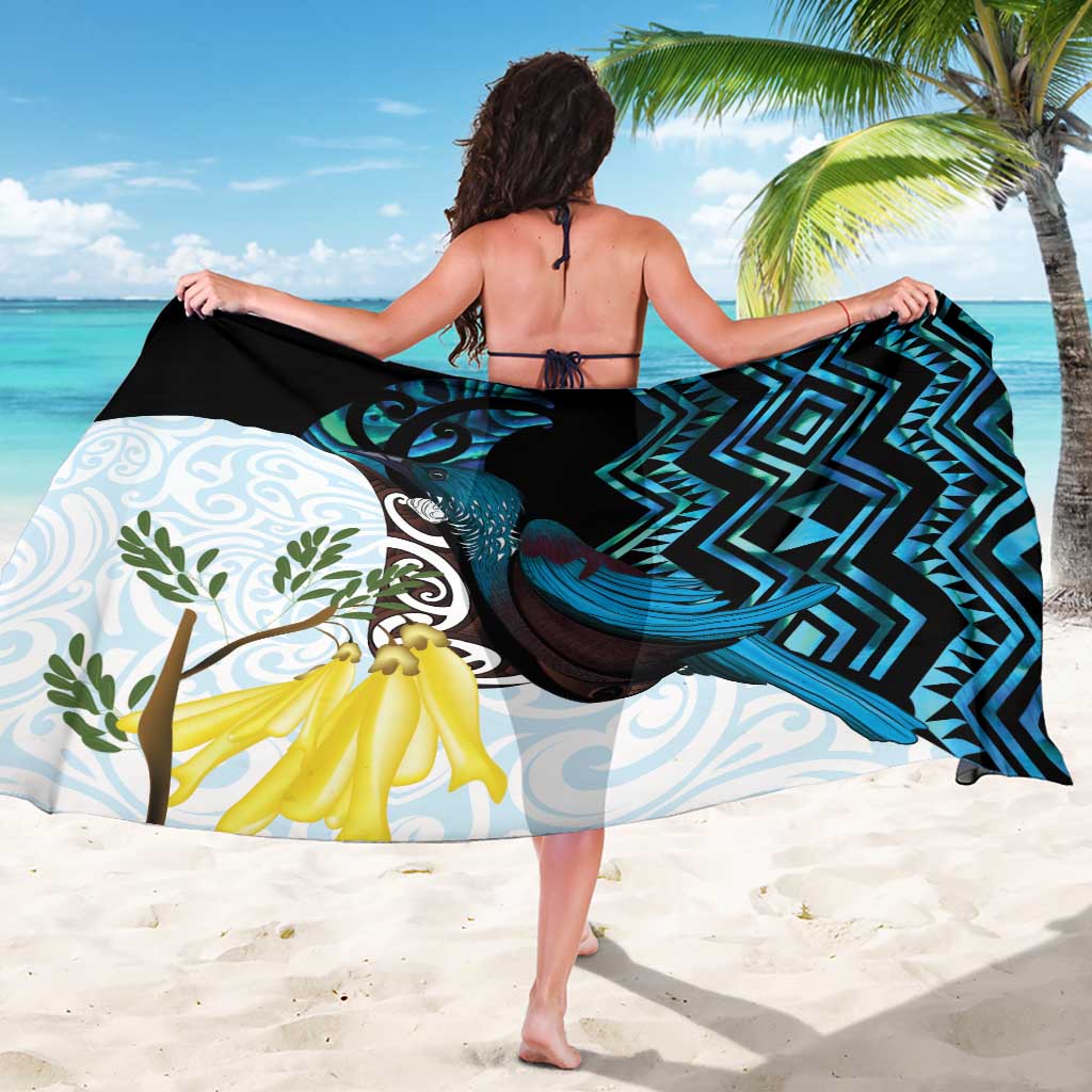 New Zealand Silver Fern Tui Bird Sarong Maori Kowhai Paua Shell Taniko Motifs LT14 - Polynesian Pride