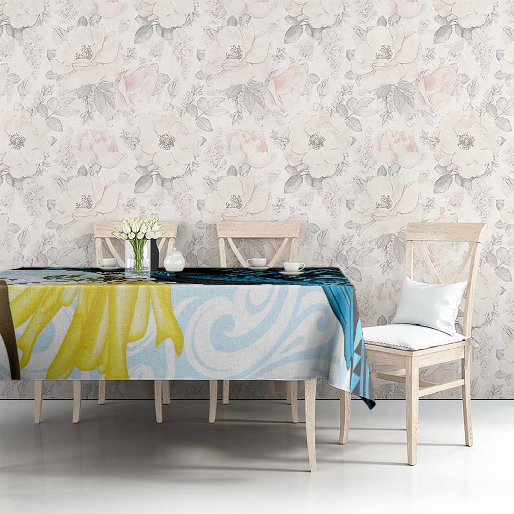 New Zealand Silver Fern Tui Bird Tablecloth Maori Kowhai Paua Shell Taniko Motifs LT14 - Polynesian Pride