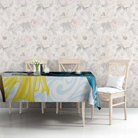 New Zealand Silver Fern Tui Bird Tablecloth Maori Kowhai Paua Shell Taniko Motifs LT14 - Polynesian Pride