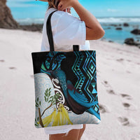 New Zealand Silver Fern Tui Bird Tote Bag Maori Kowhai Paua Shell Taniko Motifs - Polynesian Pride