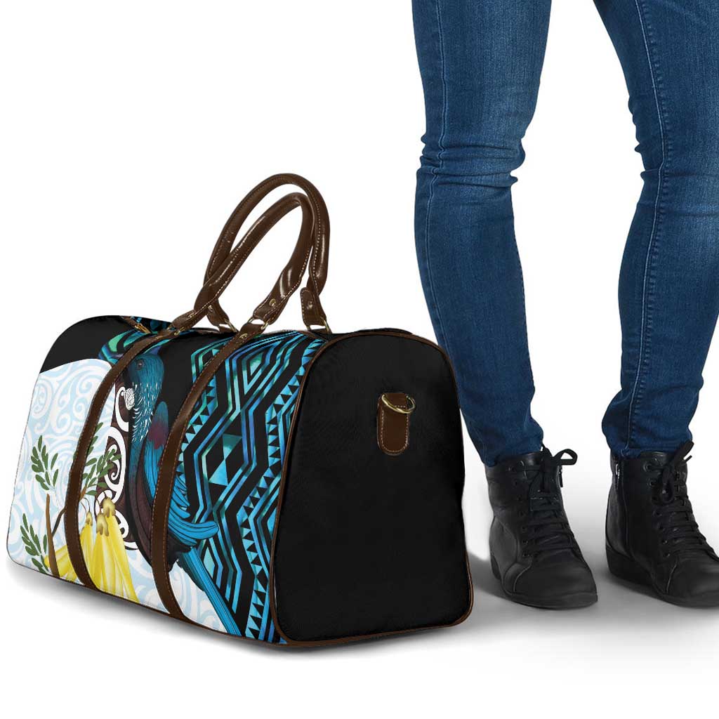 New Zealand Silver Fern Tui Bird Travel Bag Maori Kowhai Paua Shell Taniko Motifs - Polynesian Pride