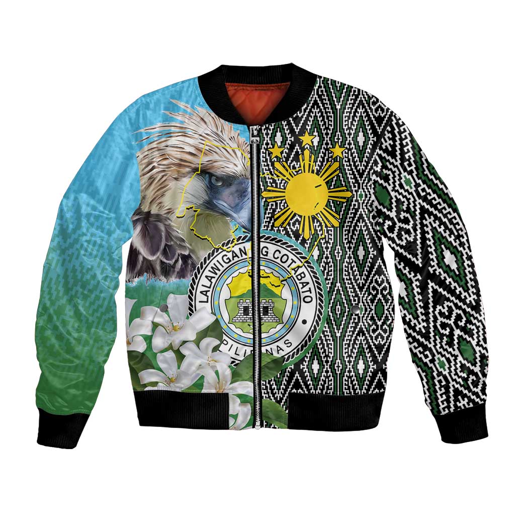 Cotabato Philippines Province Bomber Jacket Filipino Eagle Sampaguita Tinalak Pattern