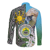 Cotabato Philippines Province Long Sleeve Button Shirt Filipino Eagle Sampaguita Tinalak Pattern