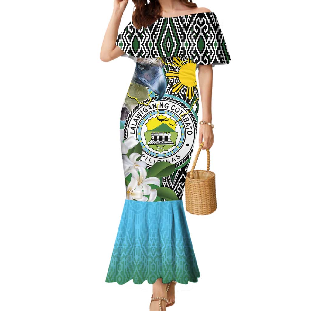 Cotabato Philippines Province Mermaid Dress Filipino Eagle Sampaguita Tinalak Pattern