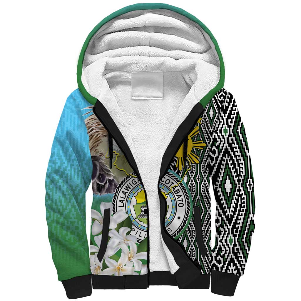 Cotabato Philippines Province Sherpa Hoodie Filipino Eagle Sampaguita Tinalak Pattern