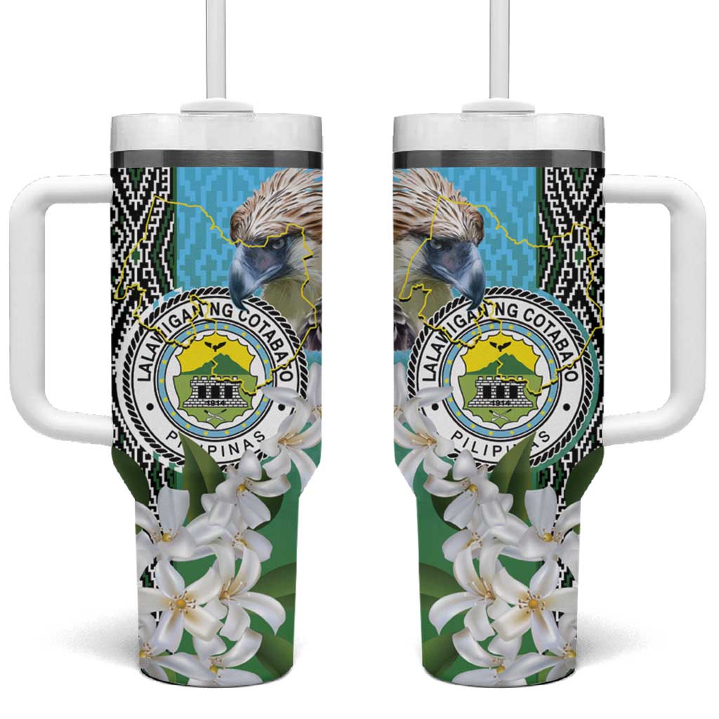 Cotabato Philippines Province Tumbler With Handle Filipino Eagle Sampaguita Tinalak Pattern