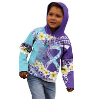 No Story Should End Too Soon Suicide Awareness Kid Hoodie Purple And Teal Polynesian Ribbon