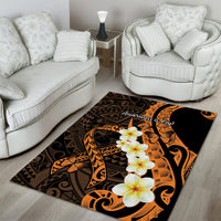 Liver Cancer Awareness Month Area Rug Awareness Is Key Orange Polynesian Ribbon