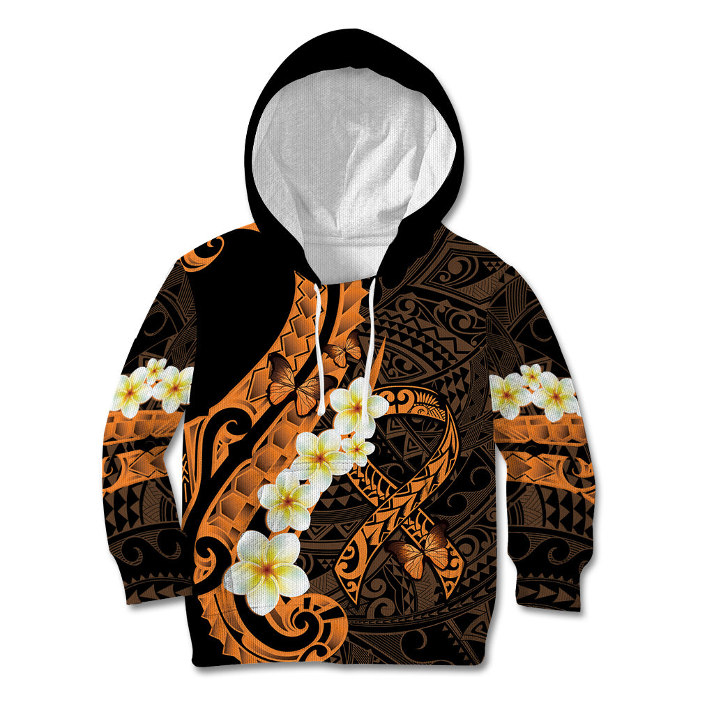 Liver Cancer Awareness Month Kid Hoodie Awareness Is Key Orange Polynesian Ribbon