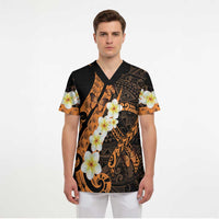 Liver Cancer Awareness Month Scrub Top Awareness Is Key Orange Polynesian Ribbon - Polynesian Pride