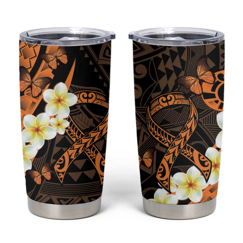 Liver Cancer Awareness Month Tumbler Cup Awareness Is Key Orange Polynesian Ribbon