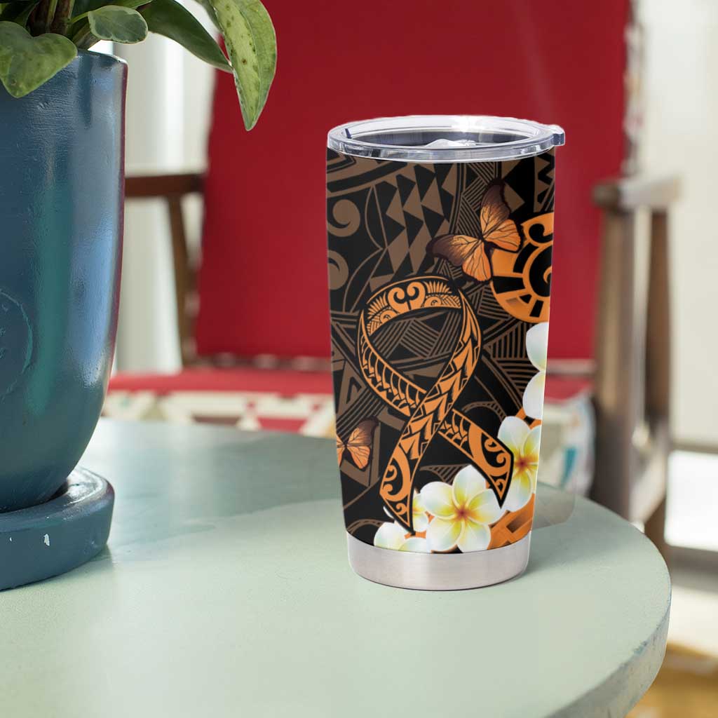 Liver Cancer Awareness Month Tumbler Cup Awareness Is Key Orange Polynesian Ribbon