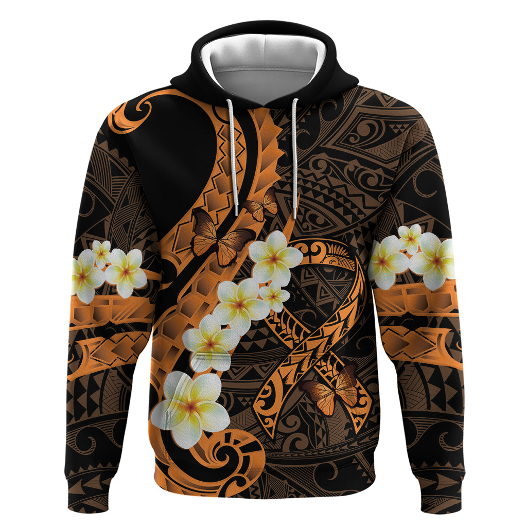 Liver Cancer Awareness Month Zip Hoodie Awareness Is Key Orange Polynesian Ribbon