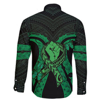 ADHD Awareness Month You Matter Family Matching Off Shoulder Short Dress and Hawaiian Shirt Green Polynesian Ribbon