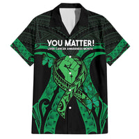 ADHD Awareness Month You Matter Family Matching Puletasi and Hawaiian Shirt Green Polynesian Ribbon