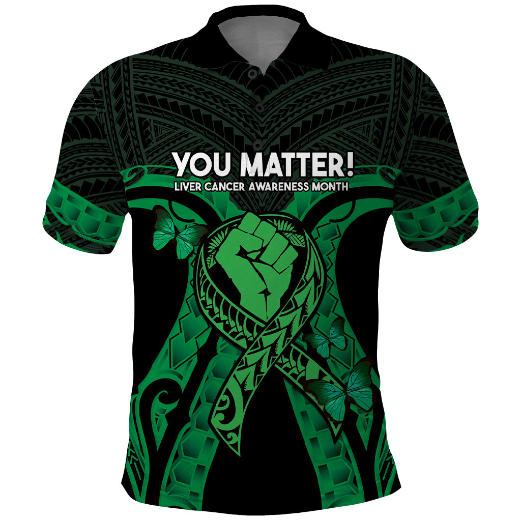 ADHD Awareness Month You Matter Polo Shirt Green Polynesian Ribbon
