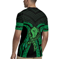 ADHD Awareness Month You Matter Rugby Jersey Green Polynesian Ribbon
