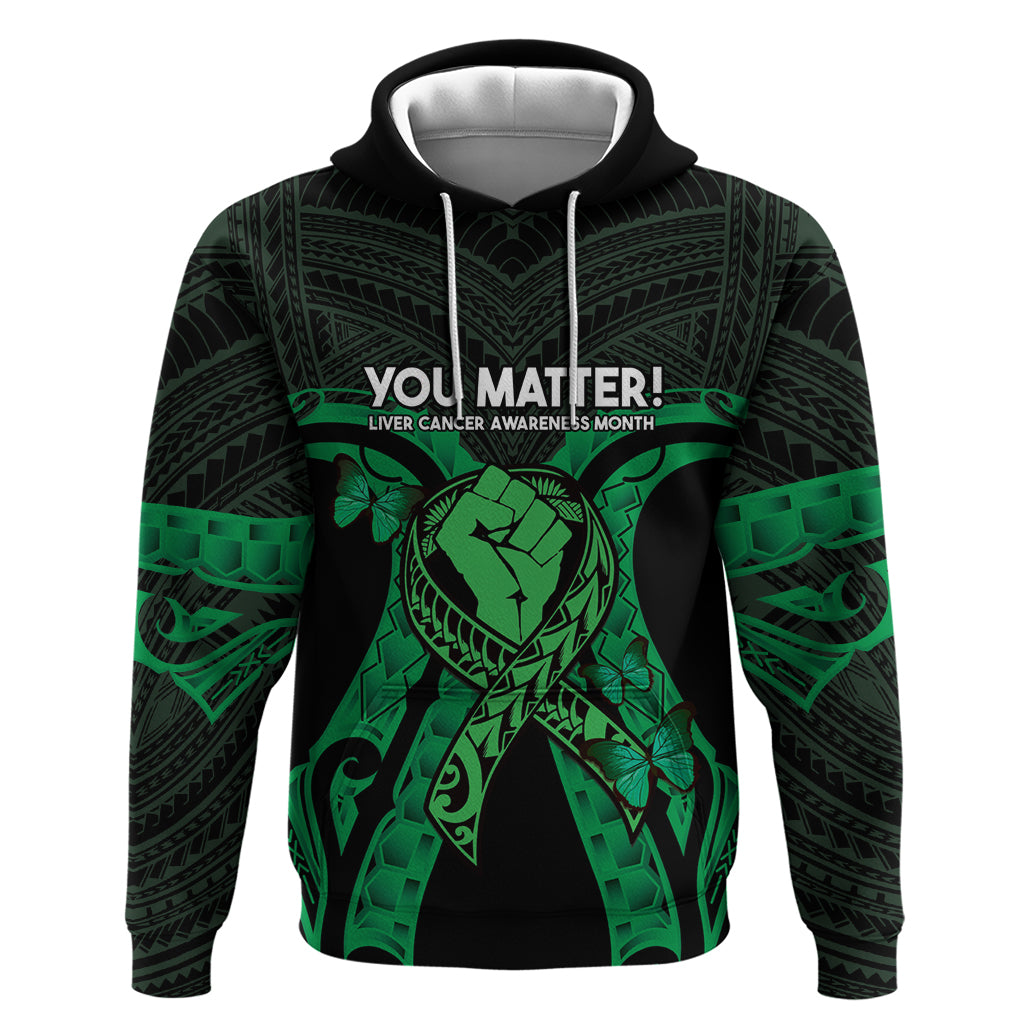 ADHD Awareness Month You Matter Zip Hoodie Green Polynesian Ribbon