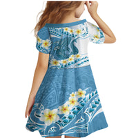 Blue Hawaii Shark Tattoo Family Matching Mermaid Dress and Hawaiian Shirt Frangipani With Polynesian Pastel Version LT14 - Polynesian Pride