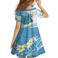 Blue Hawaii Shark Tattoo Family Matching Puletasi and Hawaiian Shirt Frangipani With Polynesian Pastel Version LT14 - Polynesian Pride