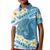 Blue Hawaii Shark Tattoo Kid Polo Shirt Frangipani With Polynesian Pastel Version