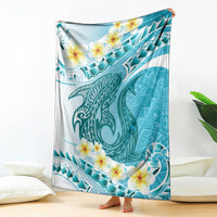 Turquoise Hawaii Shark Tattoo Blanket Frangipani With Polynesian Pastel Version