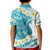 Turquoise Hawaii Shark Tattoo Kid Polo Shirt Frangipani With Polynesian Pastel Version
