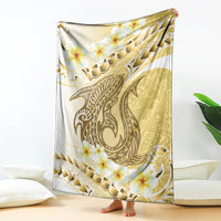 Gold Hawaii Shark Tattoo Blanket Frangipani With Polynesian Pastel Version LT14 - Polynesian Pride