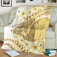 Gold Hawaii Shark Tattoo Blanket Frangipani With Polynesian Pastel Version LT14 - Polynesian Pride