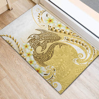 Gold Hawaii Shark Tattoo Rubber Doormat Frangipani With Polynesian Pastel Version