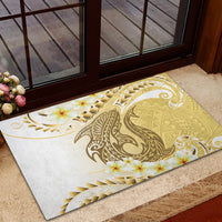 Gold Hawaii Shark Tattoo Rubber Doormat Frangipani With Polynesian Pastel Version