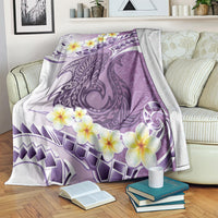 Purple Hawaii Shark Tattoo Blanket Frangipani With Polynesian Pastel Version LT14 Purple - Polynesian Pride