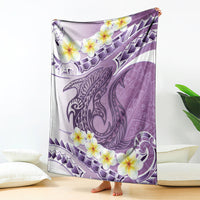 Purple Hawaii Shark Tattoo Blanket Frangipani With Polynesian Pastel Version LT14 - Polynesian Pride