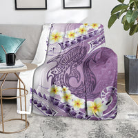Purple Hawaii Shark Tattoo Blanket Frangipani With Polynesian Pastel Version LT14 - Polynesian Pride