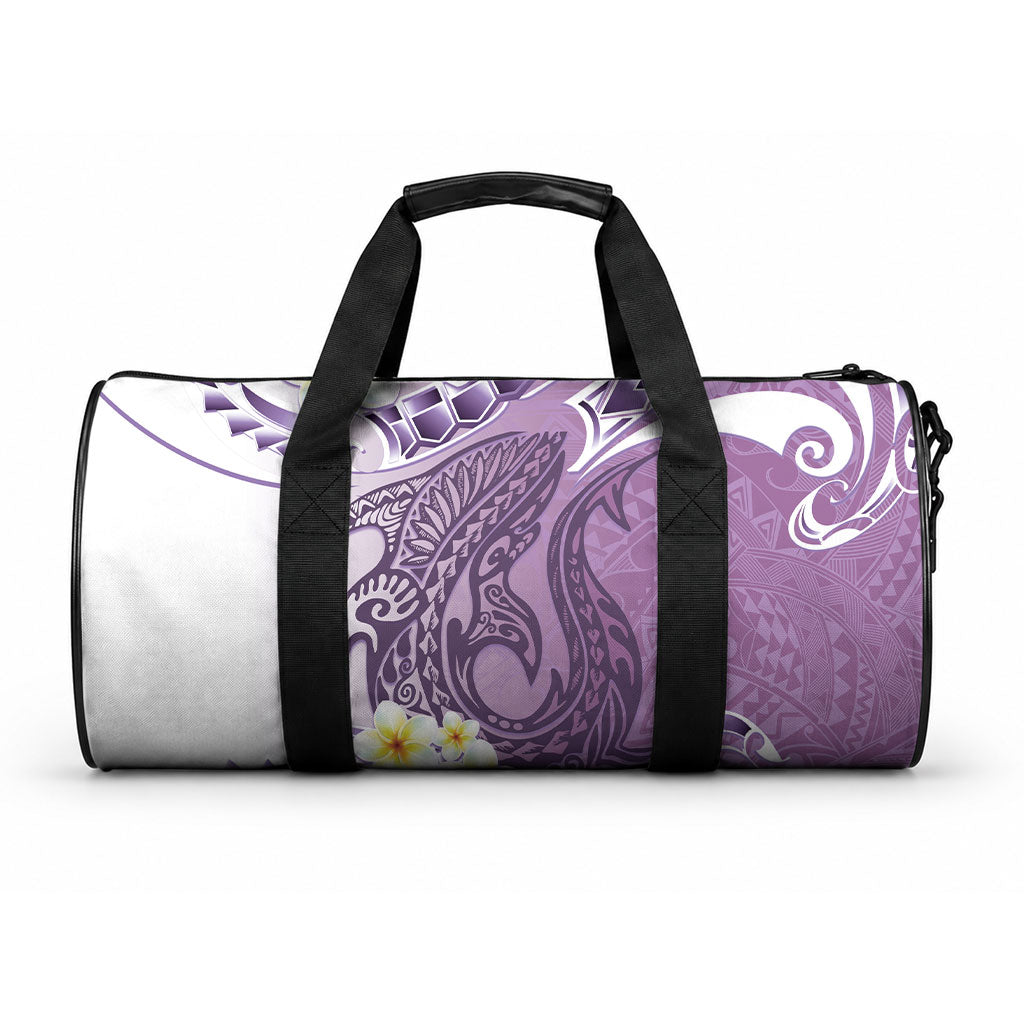 Purple Hawaii Shark Tattoo Duffle Bag Frangipani With Polynesian Pastel Version LT14 One size Purple - Polynesian Pride