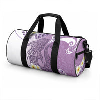 Purple Hawaii Shark Tattoo Duffle Bag Frangipani With Polynesian Pastel Version LT14 - Polynesian Pride