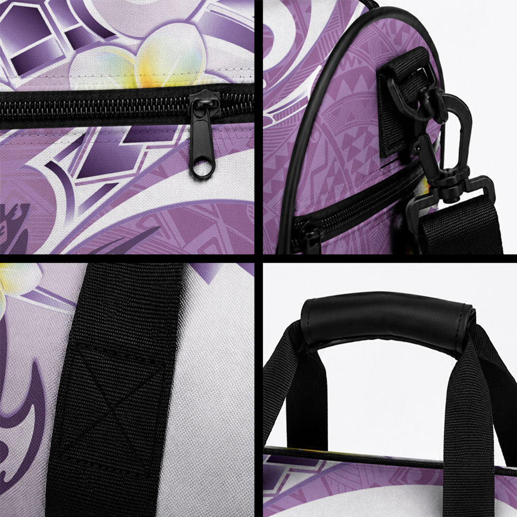 Purple Hawaii Shark Tattoo Duffle Bag Frangipani With Polynesian Pastel Version LT14 - Polynesian Pride