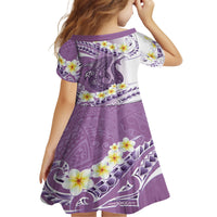 Purple Hawaii Shark Tattoo Family Matching Tank Maxi Dress and Hawaiian Shirt Frangipani With Polynesian Pastel Version