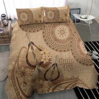 Brown Bula Fiji Bedding Set Fijian Dance Fan Tapa Cloth Pattern