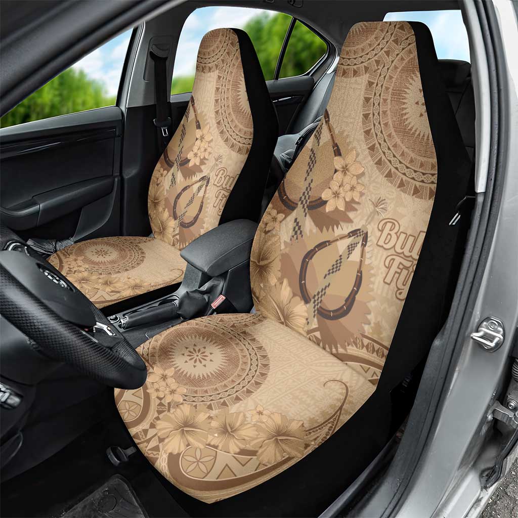 Brown Bula Fiji Car Seat Cover Fijian Dance Fan Tapa Cloth Pattern